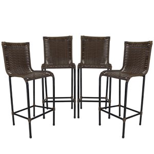 4 Banquetas Diplomata em Fibra sintética e Aço Carbono Para Área Externa, Sala De Jantar - Argila