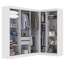 Ver imagem 4 de Guarda-Roupa Modulado de Canto com Puxadores MDF e Espelho Paris Branco