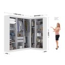 Ver imagem 3 de Guarda-Roupa Modulado de Canto com Puxadores MDF e Espelho Paris Branco