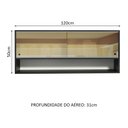 Ver imagem 2 de Armário Aéreo Madesa 2 Portas Correr Vidro Reflex 1 Nicho para Cozinhas Glamy, Lux e Reims