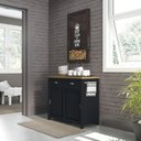 Ver imagem 4 de Conjunto Cristaleira + Aparador e-954 + Ba-145 com Portas de Vidro Preto Ditália Móveis