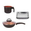 Ver imagem 1 de Kit Antiaderente – Leiteira + Frigideira + 2 Assadeiras