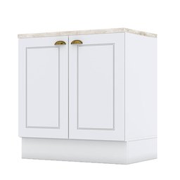 Balcão 2 Portas 80 Cm Americana Branco com Tampo Cooktop Calcare – Henn - 1