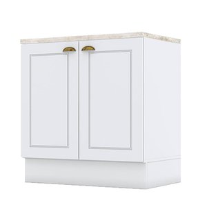 Balcão 2 Portas 80 Cm Americana Branco com Tampo Cooktop Calcare – Henn