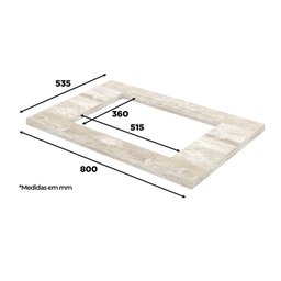 Balcão 2 Portas 80 Cm Americana Branco com Tampo Cooktop Calcare – Henn - 3