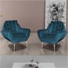 Kit 2 Poltronas Decorativa Glória - Veludo Turkey Petróleo - 1