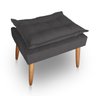 Puff para Sala e Quarto Madeira Decorativo Opala Suede Cinza - 1