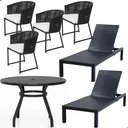 Ver imagem 1 de Kit Móveis para Área Externa e Interna 4 Poltronas com Mesa e Espreguiçadeiras Alumínio e Fibra Sint