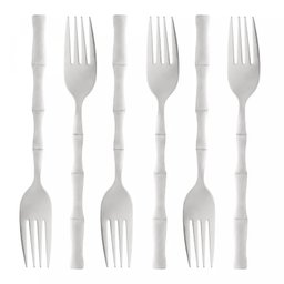 Conjunto 6 Garfos para Mesa de Aço Inox Bambu Elegant 19,8cm - Lyor - 1