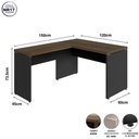 Ver imagem 3 de Mesa em L Escrivaninha 1,20 m X 1,50 m Escritório F5 Office Cor:Málaga com Preto