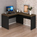 Ver imagem 1 de Mesa em L Escrivaninha 1,20 m X 1,50 m Escritório F5 Office Cor:Málaga com Preto