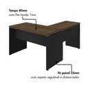 Ver imagem 4 de Mesa em L Escrivaninha 1,20 m X 1,50 m Escritório F5 Office Cor:Málaga com Preto