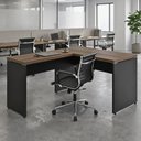 Ver imagem 7 de Mesa em L Escrivaninha 1,20 m X 1,50 m Escritório F5 Office Cor:Málaga com Preto