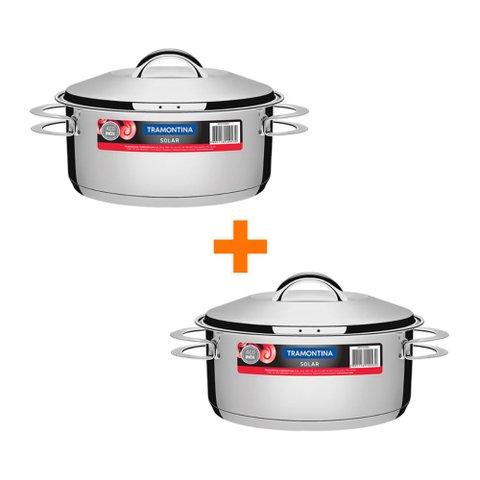 KIT - 2 Panelas Aço Inox Fundo Triplo Solar 4,7L PIT 1 - Tramontina