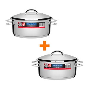 KIT - 2 Panelas Aço Inox Fundo Triplo Solar 4,7L PIT 1 - Tramontina