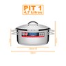 KIT - 2 Panelas Aço Inox Fundo Triplo Solar 4,7L PIT 1 - Tramontina - 3