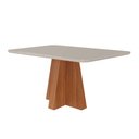 Ver imagem 5 de Sala de Jantar 4 Lugares Tampo de Vidro 130 cm Artemísia Cadeiras Madeira Maciça Cinamomo/Nude - Pan
