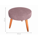 Ver imagem 2 de Puff Redondo para Sala Sueli Veludo Turkey Rosa