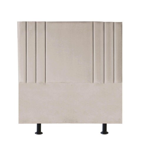 Cabeceira Estofada Cama Box Casal Grécia 140cm Suede Bege