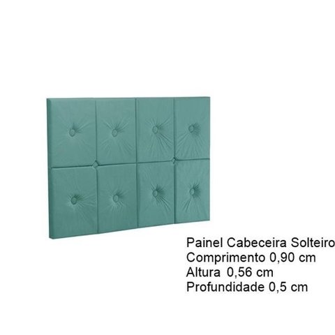 Painel Cama Box Botão Solteiro 0,90 Elegance Cor Azul