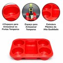 Ver imagem 4 de Porta Condimentos para Restaurantes e Lanchonetes 4 Frascos Vermelho