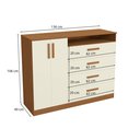 Ver imagem 2 de Cômoda 4 Gavetas 2 Portas Kappesberg T266 Canela Off White