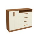 Ver imagem 1 de Cômoda 4 Gavetas 2 Portas Kappesberg T266 Canela Off White