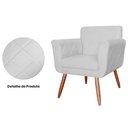Ver imagem 4 de Kit com 2 Poltronas Cadeiras Isabella Estofadas Suede Branco - Incasa Decor