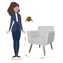 Ver imagem 6 de Kit com 2 Poltronas Cadeiras Isabella Estofadas Suede Branco - Incasa Decor