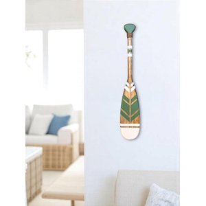 Remo Decorativo Verde e Bege 55 Cm Decoração de Parede em Madeira para Casa de Praia