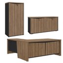 Ver imagem 1 de Mesa Escritorio em L 190x180 cm com Armario e Balcao Nogal Preto Artany