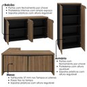 Ver imagem 6 de Mesa Escritorio em L 190x180 cm com Armario e Balcao Nogal Preto Artany