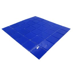 Pastilha de Vidro para Piscina Banheiro Azul Grande 30x30x4.8cm - 4