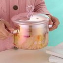 Ver imagem 6 de Panela de Vidro com Tampa e Alça, Panela de Vidro Transparente para Sopa, Macarrão, Comida para
