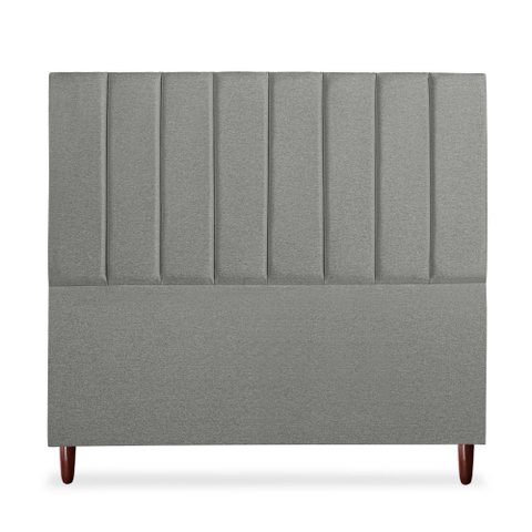 Cabeceira Estofada Cama Box Casal Carla 140cm Linho:cinza Escuro
