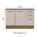 Ver imagem 4 de Balcão Multiuso 120cm 2 Portas 3 Gavetas Agata Madesa