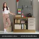 Ver imagem 7 de Balcão Multiuso 120cm 2 Portas 3 Gavetas Agata Madesa