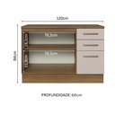 Ver imagem 5 de Balcão Multiuso 120cm 2 Portas 3 Gavetas Agata Madesa