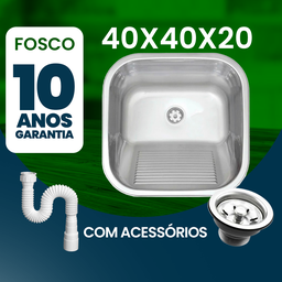 Tanque As Inox 304 Fosco 40x40 Medio Sobrepor e Embutir 25l - 3
