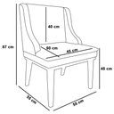 Ver imagem 4 de Kit 2 Cadeiras Estofadas para Sala de Jantar Base Fixa de Madeira Preto Lia Linho Bege - Ibiza