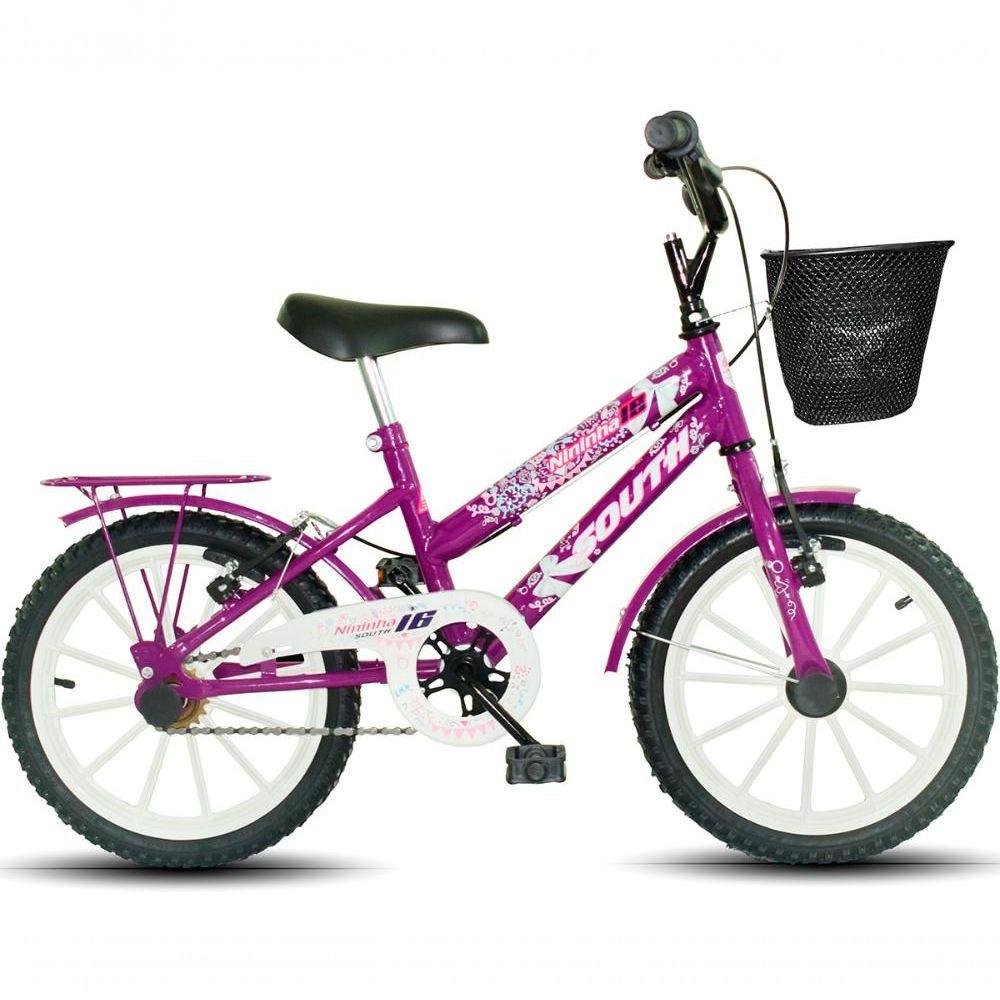 Bicicleta Infantil Aro 16 South Nininha Cesto e Paralama Meninas - Roxo Roxo é boa?