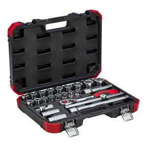 Jogo de Soquetes Sextavados de 10 À 32 Mm com Encaixe de 1/2" 24 Peças - Gedore Red 3300055