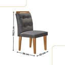Ver imagem 4 de Mesa Liz 120 MDF com 4 Cadeiras Carol Linho Grafite/Naturalle/Naturalle