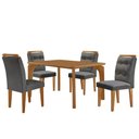 Ver imagem 2 de Mesa Liz 120 MDF com 4 Cadeiras Carol Linho Grafite/Naturalle/Naturalle