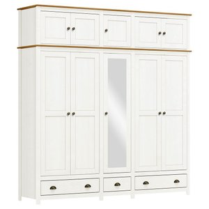 Guarda Roupa Casal Topázio 10 Portas 3 Gavetas 9139bf Branco Freijó Finestra