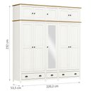 Ver imagem 2 de Guarda Roupa Casal Topázio 10 Portas 3 Gavetas 9139bf Branco Freijó Finestra