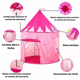 Barraca Castelo Das Princesas Infantil Menina Dobravel Grande Tenda Crianças - 12