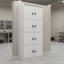 Ver imagem 4 de Armário Locker Guarda-Volume 60x160cm em MDP 8 Portas com Chave ME4202 Branco