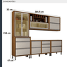 Cozinha Jade 5 Pecas Cristaleira - Carvalho/off White - Chf Moveis - 2