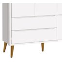 Ver imagem 3 de Guarda-Roupa Retrô 3 Portas Théo New Branco Fosco com Madeira - Reller